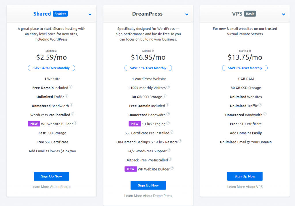 dreamhost plans prices