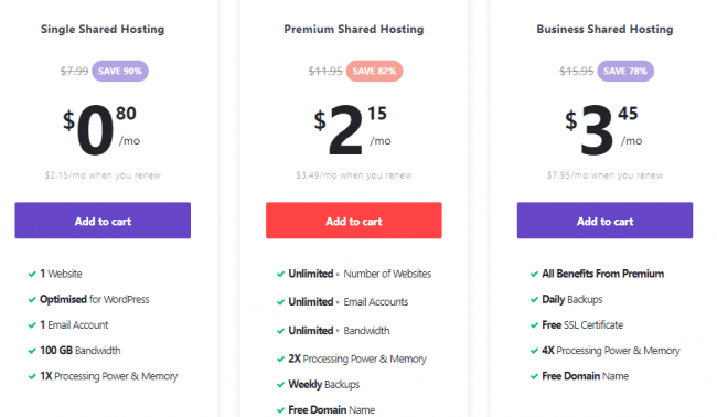 hostinger hosting plans prices