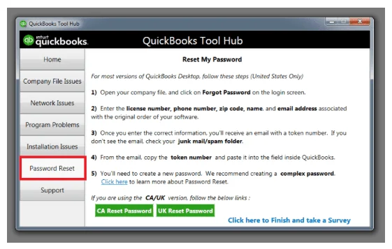 HOW TO DOWNLOAD QUICKBOOKS TOOL HUB password reset