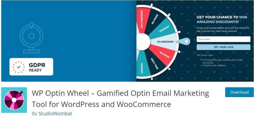 WP Optin Wheel is one of the best marketing plugins on the market